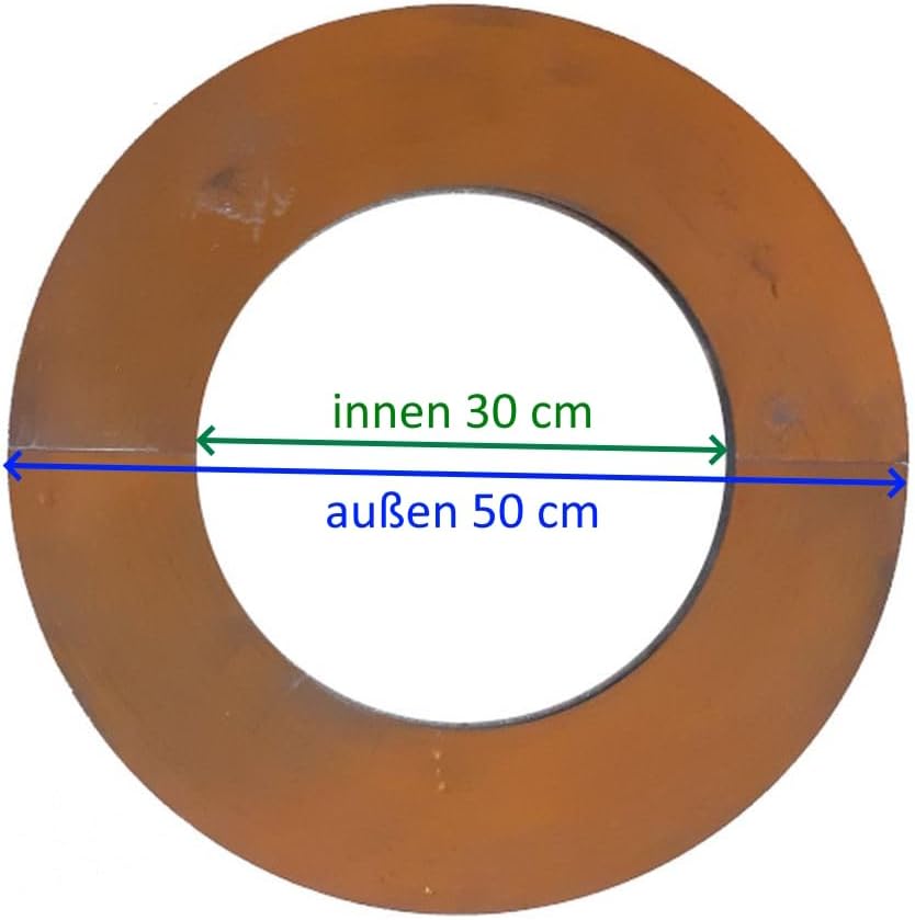 Baumring Cortenstahl Edelrost Ø50 cm Ø30 cm innen – Baumschutz & Gartendeko rost Aussendurchmesser 5