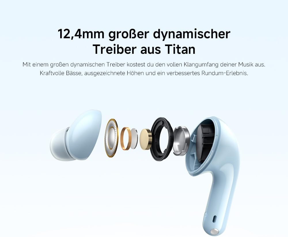 Redmi Buds 6 Lite - In-Ear Kopfhörer, dynamisches 40dB Active Noise Cancellation, bis 37 Stunden Akk