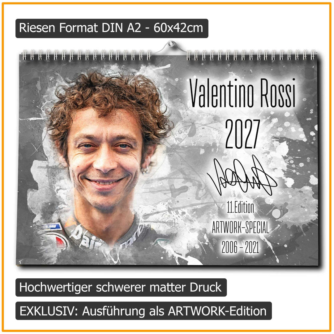 Valentino Rossi Kalender 2024 - Premium Wandkalender im Format DIN A2 - RIESIG