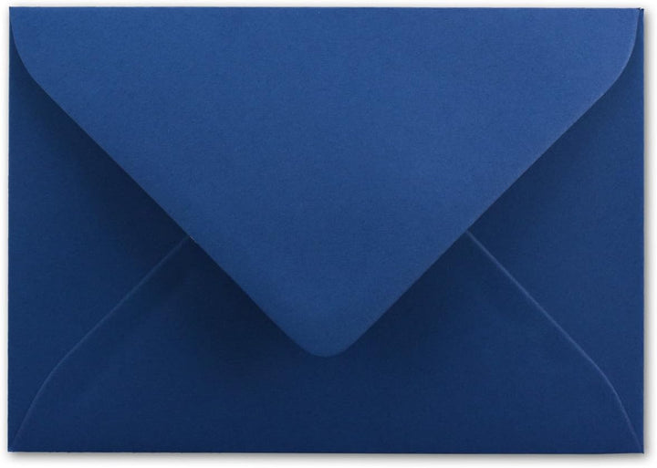 100 Brief-Umschläge - Nachtblau/Dunkel-Blau - DIN C6-114 x 162 mm - Kuverts mit Nassklebung ohne Fen