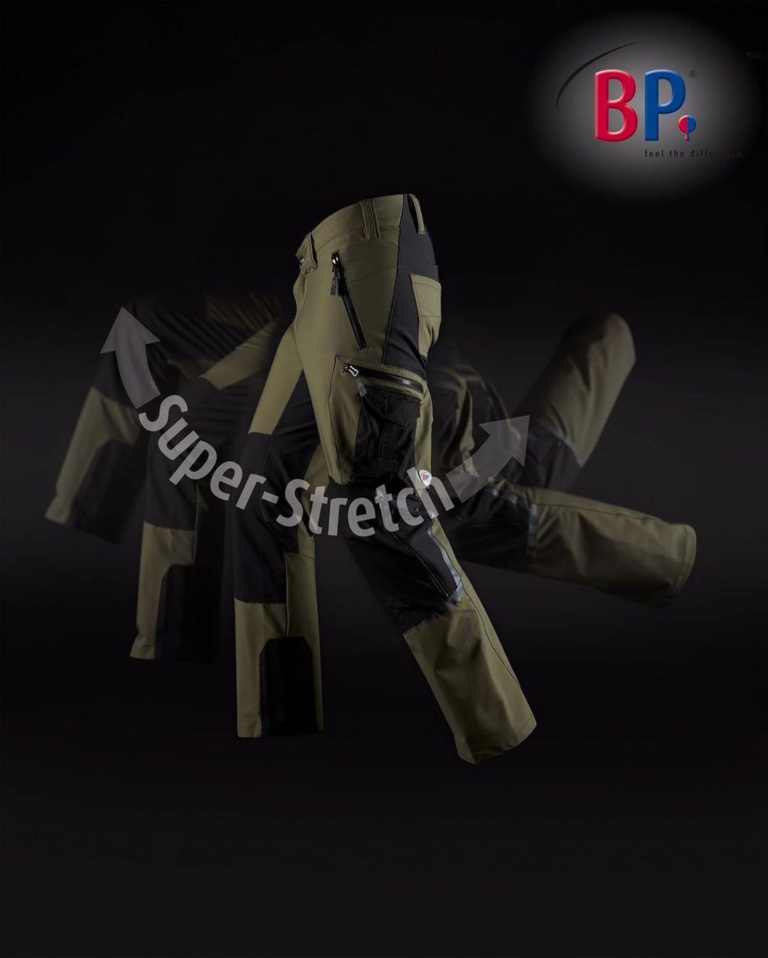 BP 1861-620-1432-62n Super-Stretch-Hose für Männer, Schlanke Silhouette mit höherer Taille am Rücken