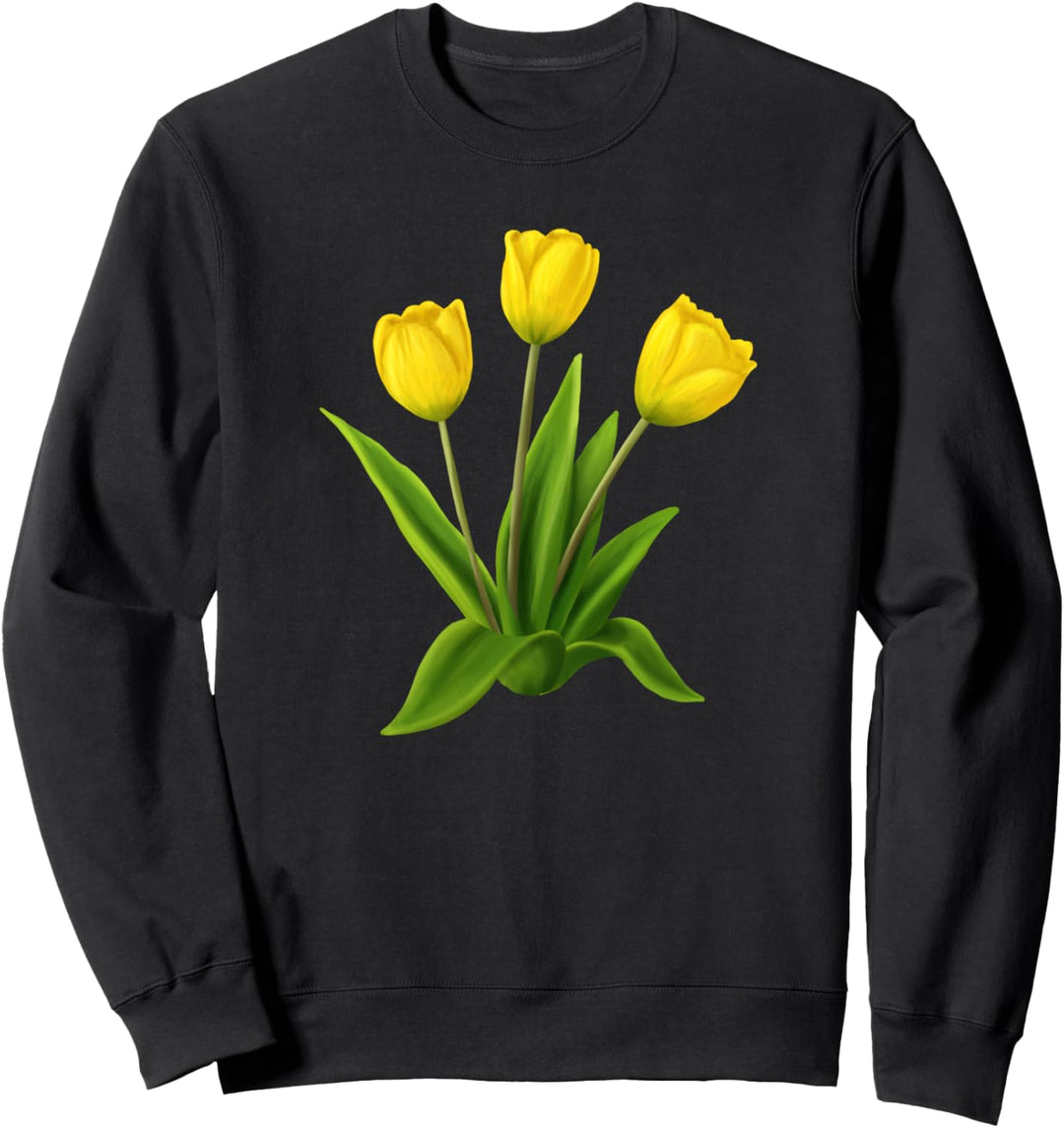 Gelbe Aquarell Tulpe Yellow Watercolor Tulip Floral Flower Sweatshirt