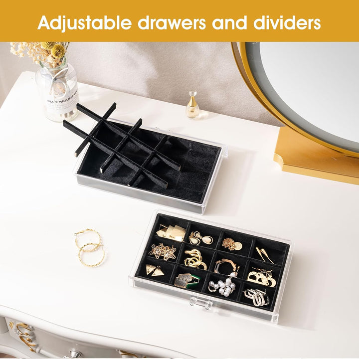 ProCase Acryl Schmuck Organizer Schmuckschatulle für Damen Durchsichtige Schmuckaufbewahrung Schmuck