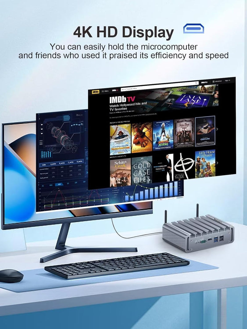 WEIDIAN Firewall Mini PC 2.5GbE, Mini PC, OPNsense, VPN, Router PC, Celeron J4125, 6 x I225-V 2.5GbE