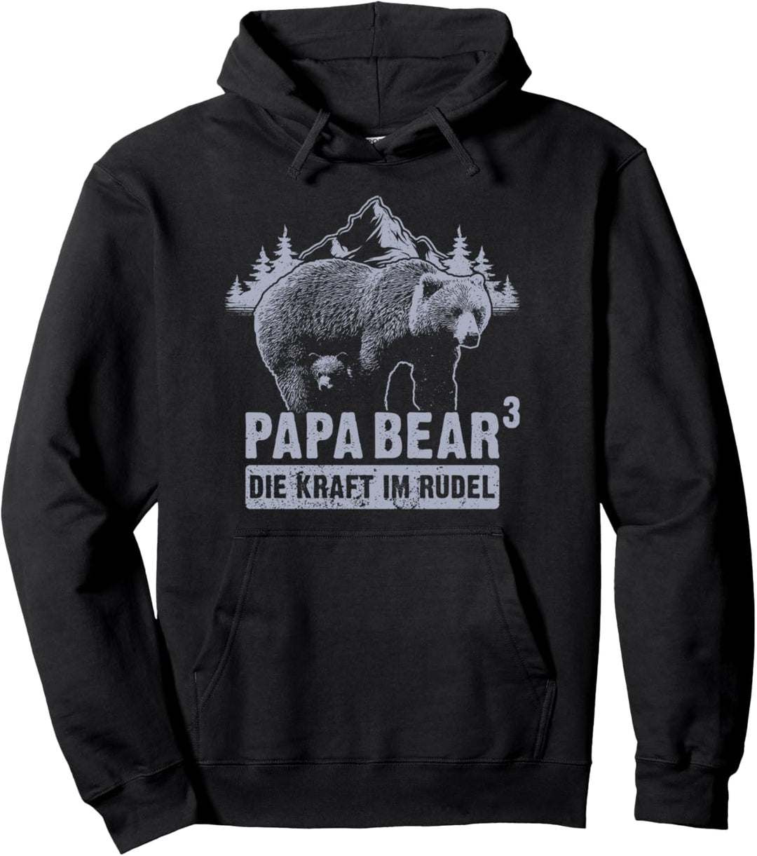 Papa Bear, 3 Bären-Welpen, Papa 3 Kinder, Vatertag, Bär Pullover Hoodie
