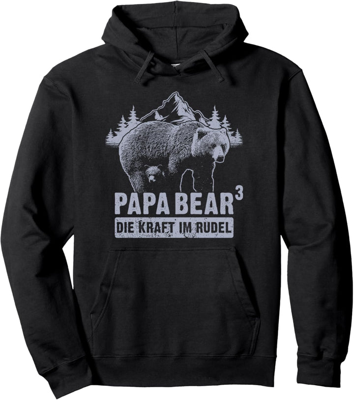 Papa Bear, 3 Bären-Welpen, Papa 3 Kinder, Vatertag, Bär Pullover Hoodie