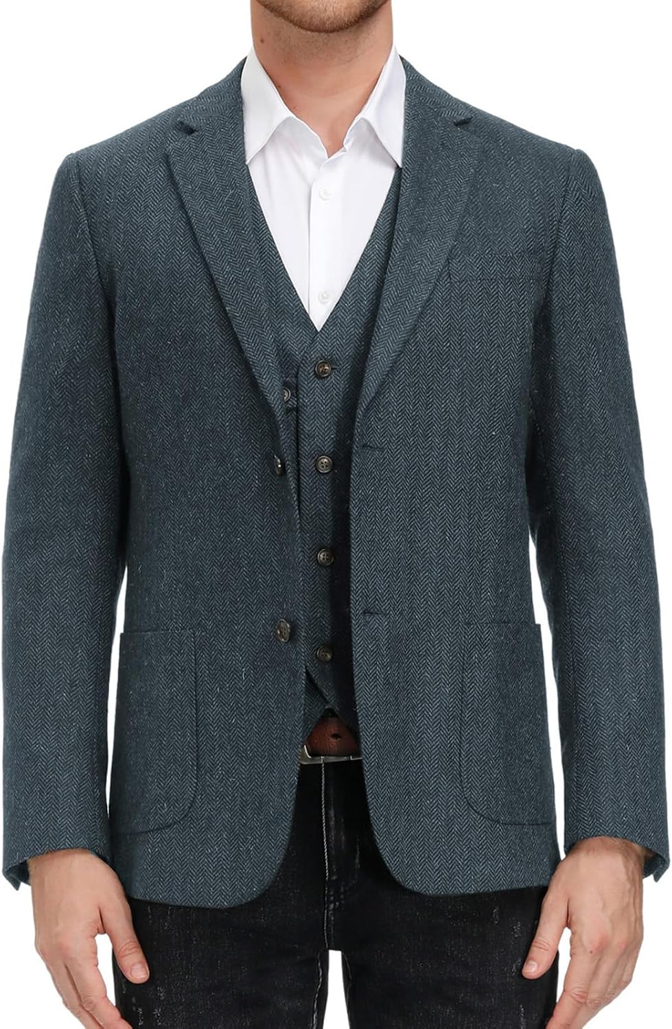 PJ PAUL JONES Sakko Herren Anzugjacke Tweed Wolle Blazer 2 Knöpfe Vintage British Business Jackett S