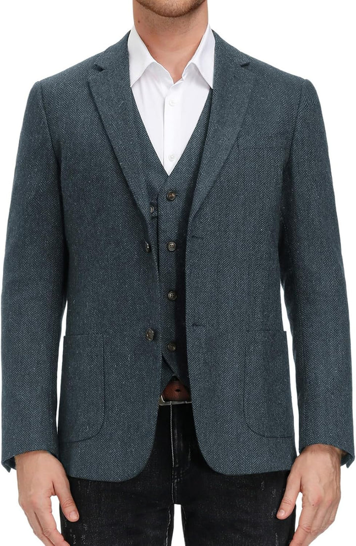 PJ PAUL JONES Sakko Herren Anzugjacke Tweed Wolle Blazer 2 Knöpfe Vintage British Business Jackett S