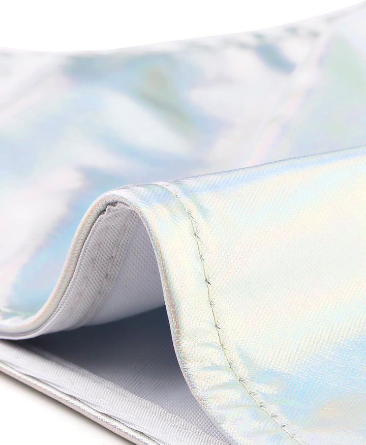 Allegra K Damen Crop Top V-Ausschnitt Metallic Neckholder Rückenfrei Holographic Oberteile XL Mehrfa