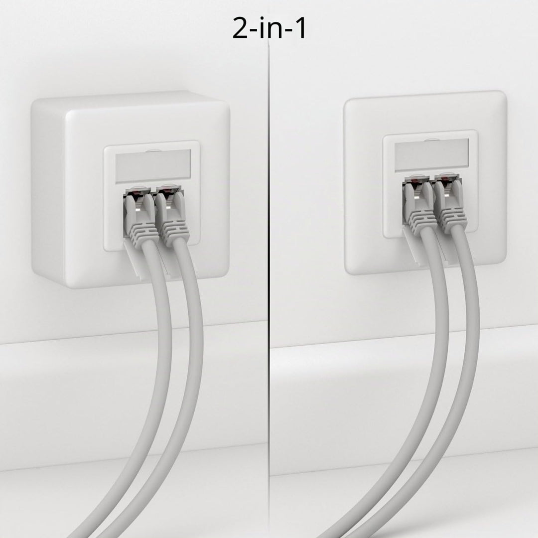 deleyCON 10x CAT 6a Universal Netzwerkdose - 2x RJ45 Port - Geschirmt - Aufputz oder Unterputz - 10