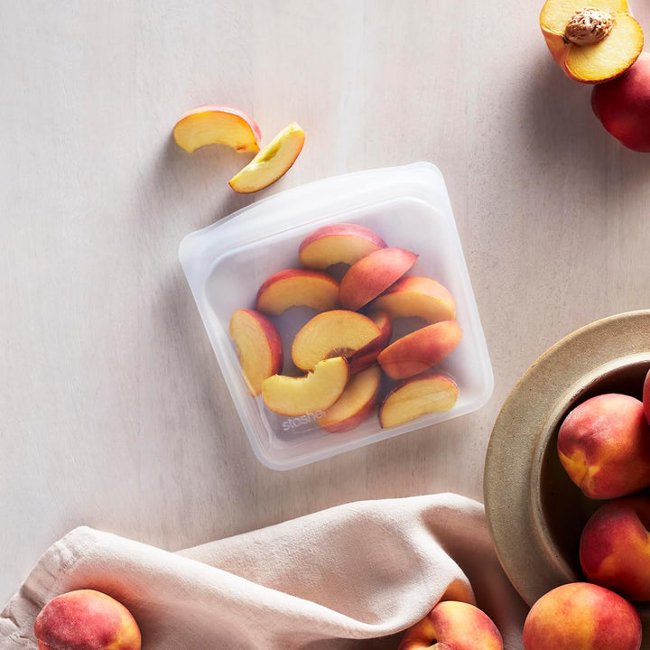 Stasher Bag Premium Silikonbeutel wiederverwendbar für Lebensmittel, Sandwich Bag, Klar, Dauerhaft,