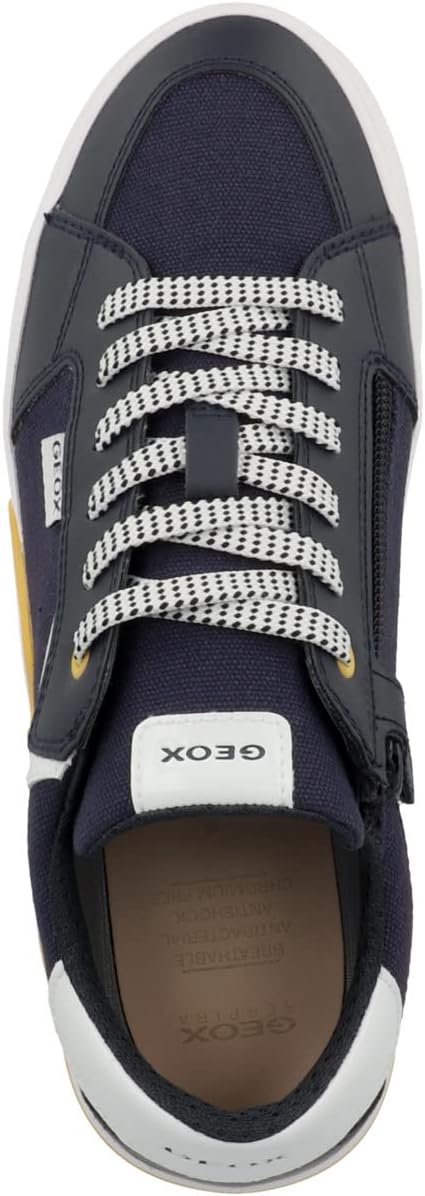 Geox Jungen J Alphabeet Boy Sneaker 33 EU Navy Yellow, 33 EU Navy Yellow