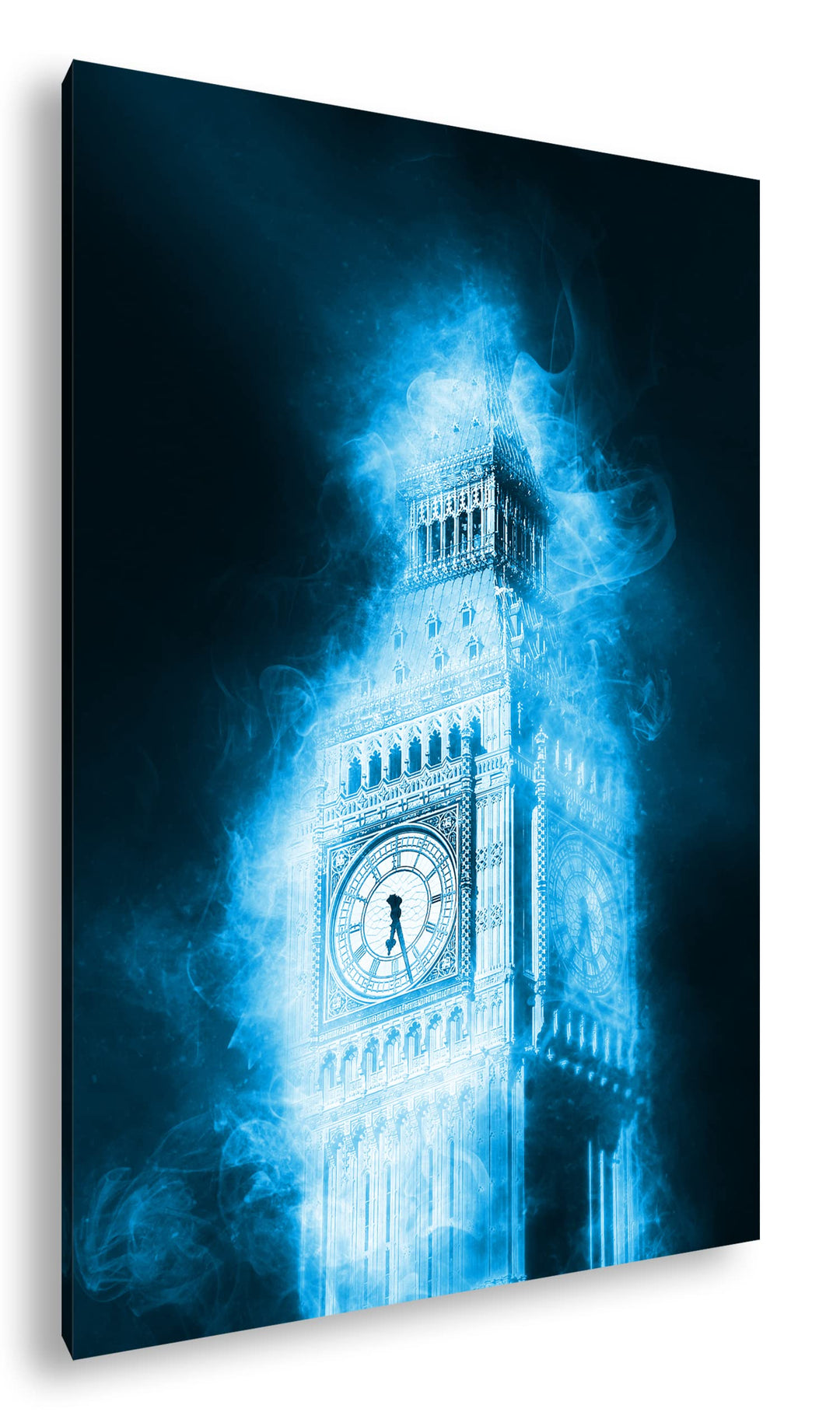 deyoli künstlerischer Big Bang in London Format: 80x60 Effekt: Monocrome Blau als Leinwand, Motiv fe
