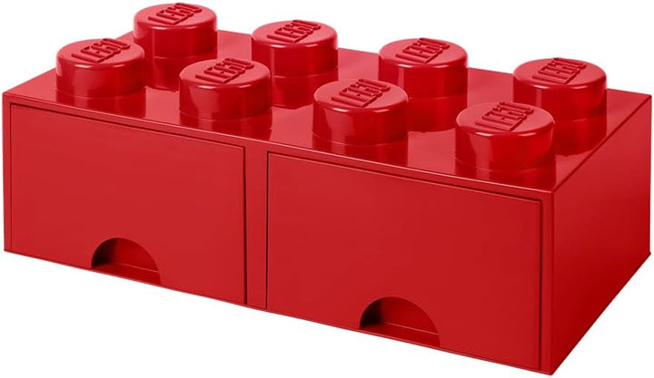 Lego Opslag Baksteen 8 met laden, Plastik, Rot, 50,2 x 25,2 x cm, 1 Einheiten, Rot