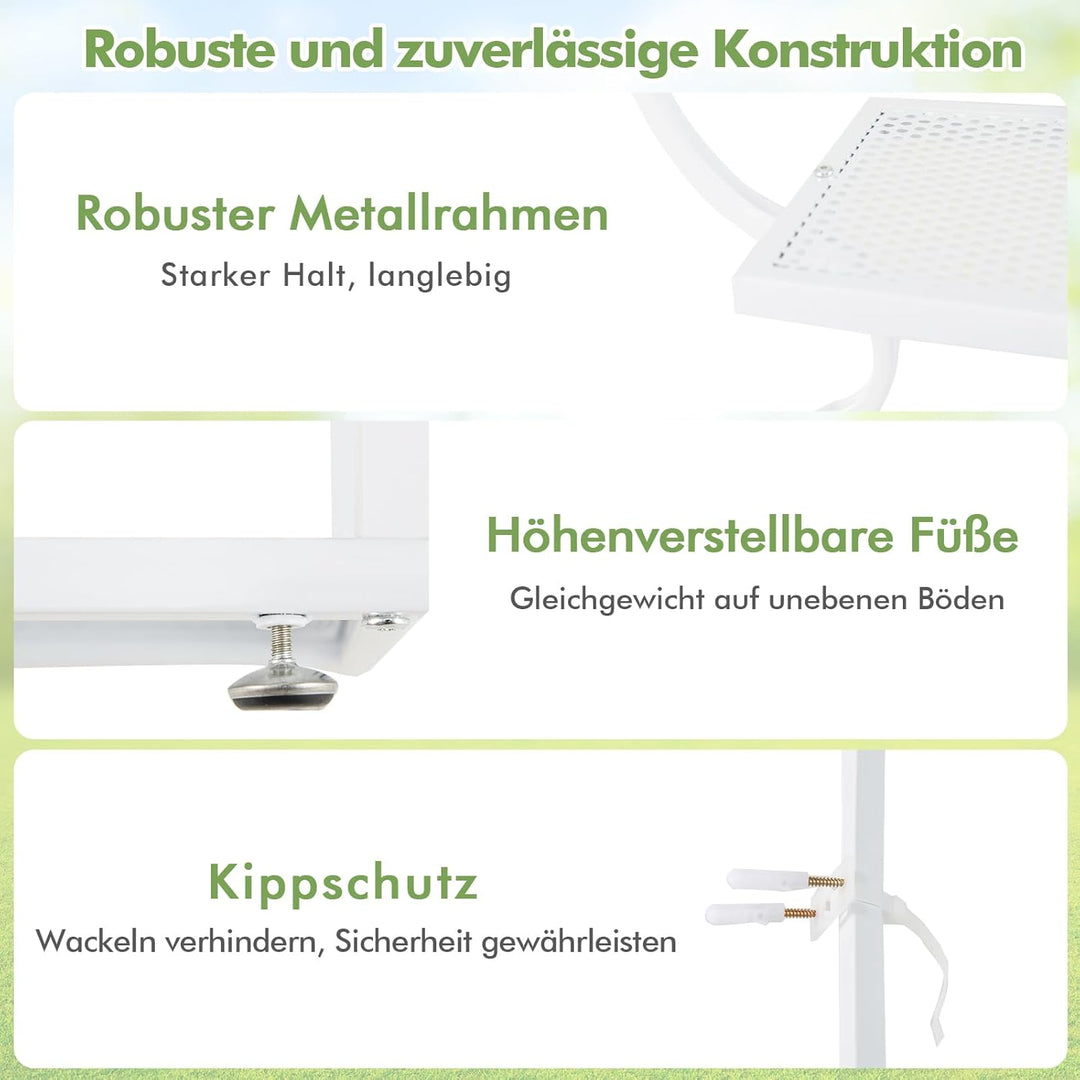 RELAX4LIFE 6-stufiger Pflanzenständer, Schmetterlingsförmiges Metallregal mit 12 Regalböden, 4 Haken