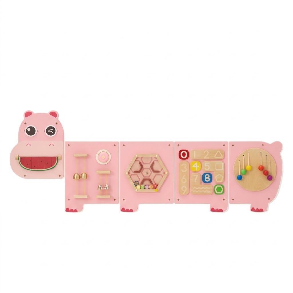Monläurd® Hippo Montessori Pädagogischer Aktivitätswürfel, sensorisches Wandspielzeug für Kindertage