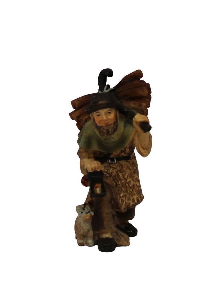 ZICOM Krippenfigur Miniaturfigur Hirte mit Holz und Laterne Höhe 6,7cm handbemalt Polyresin, Modellb