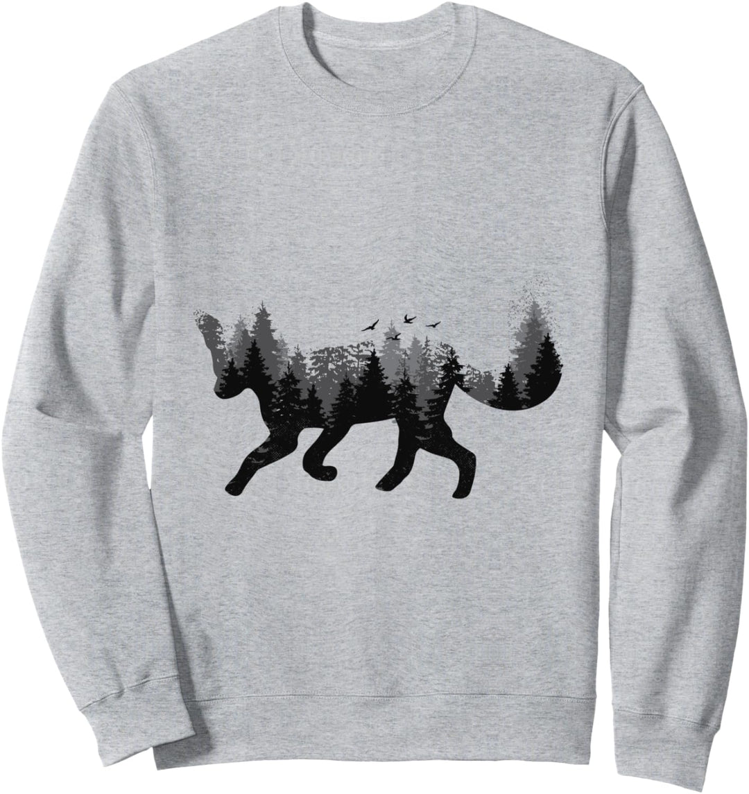 Fuchs Silhouette Wald | Tier Natur Moti Sweatshirt