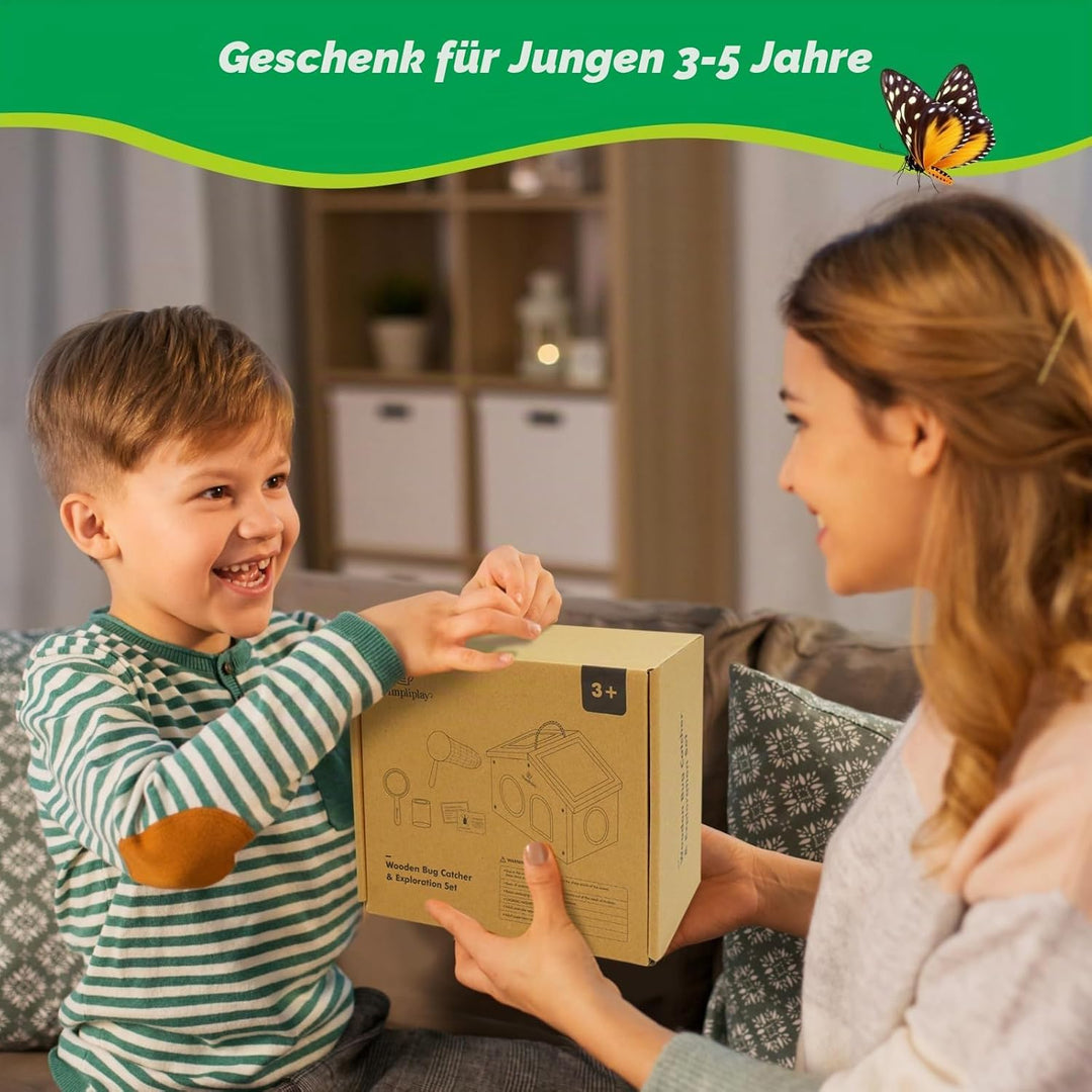 Kids Bug Catching Kit, 6-in-1 Natur Entdeckung Kit mit atmungsaktivem Holz Critter Habitat House, 15