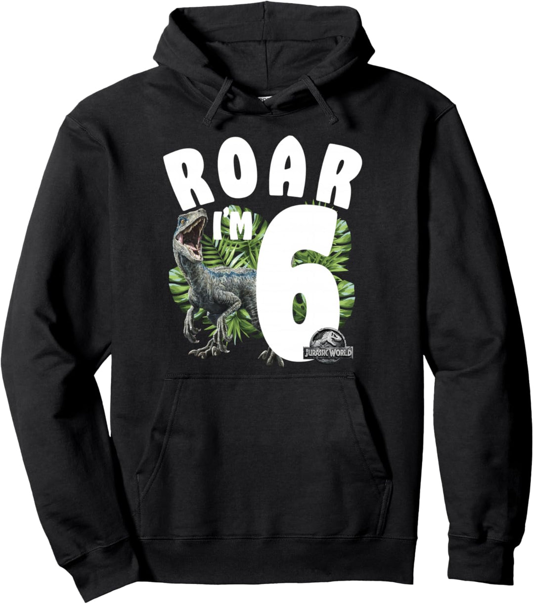 Jurassic World Birthday Raptor Roar I'm 6 Pullover Hoodie