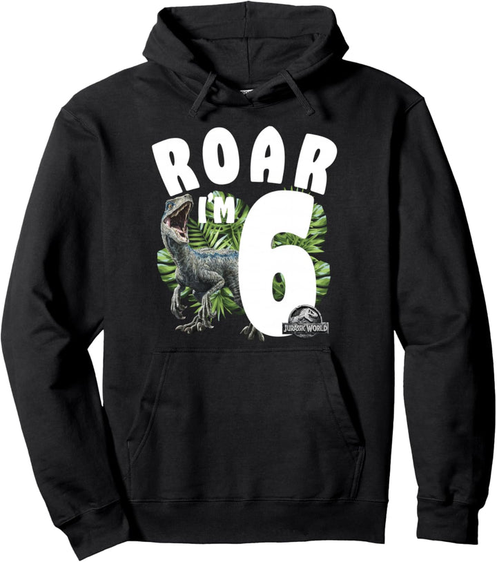 Jurassic World Birthday Raptor Roar I'm 6 Pullover Hoodie