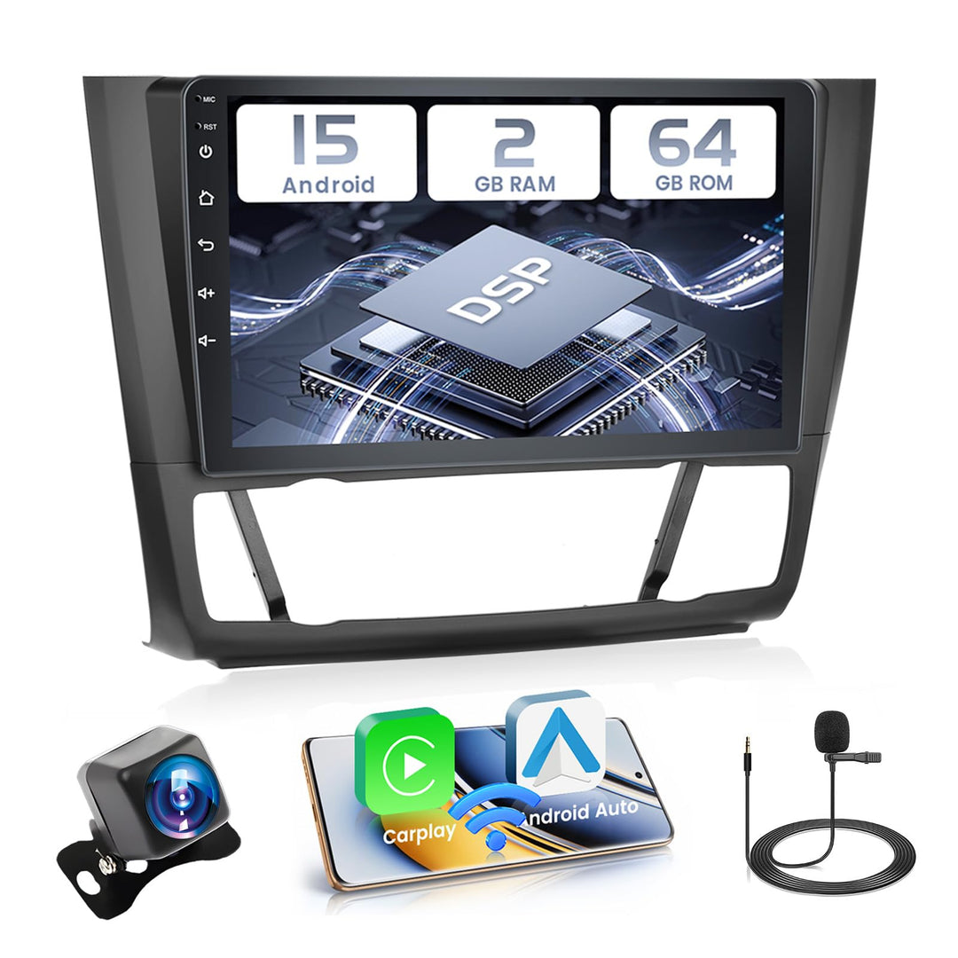 Hikity 2+64GB Android 15 Autoradio für BMW Serie 1 E81 E82 E87 E88 Radio Wireless Carplay Android Au