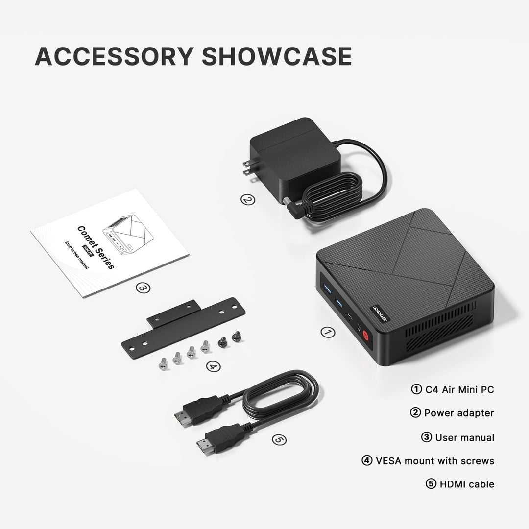 N1 Lite Mini PC, mit AMD Ryzen 7 5700U(bis zu 4,3GHz) Mini Gaming PC, 16GB RAM 512GB SSD Desktop PC,