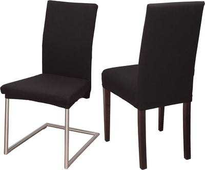 Staboos Stuhlhussen 6er Set - Hohe Elastizität - Stuhlbezug 6er Set - ÖKO TEX Zertifiziert (Schwarz)