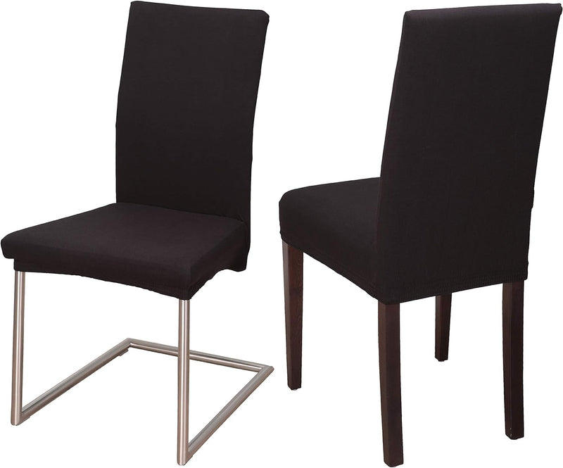 Staboos Stuhlhussen 6er Set - Hohe Elastizität - Stuhlbezug 6er Set - ÖKO TEX Zertifiziert (Schwarz)