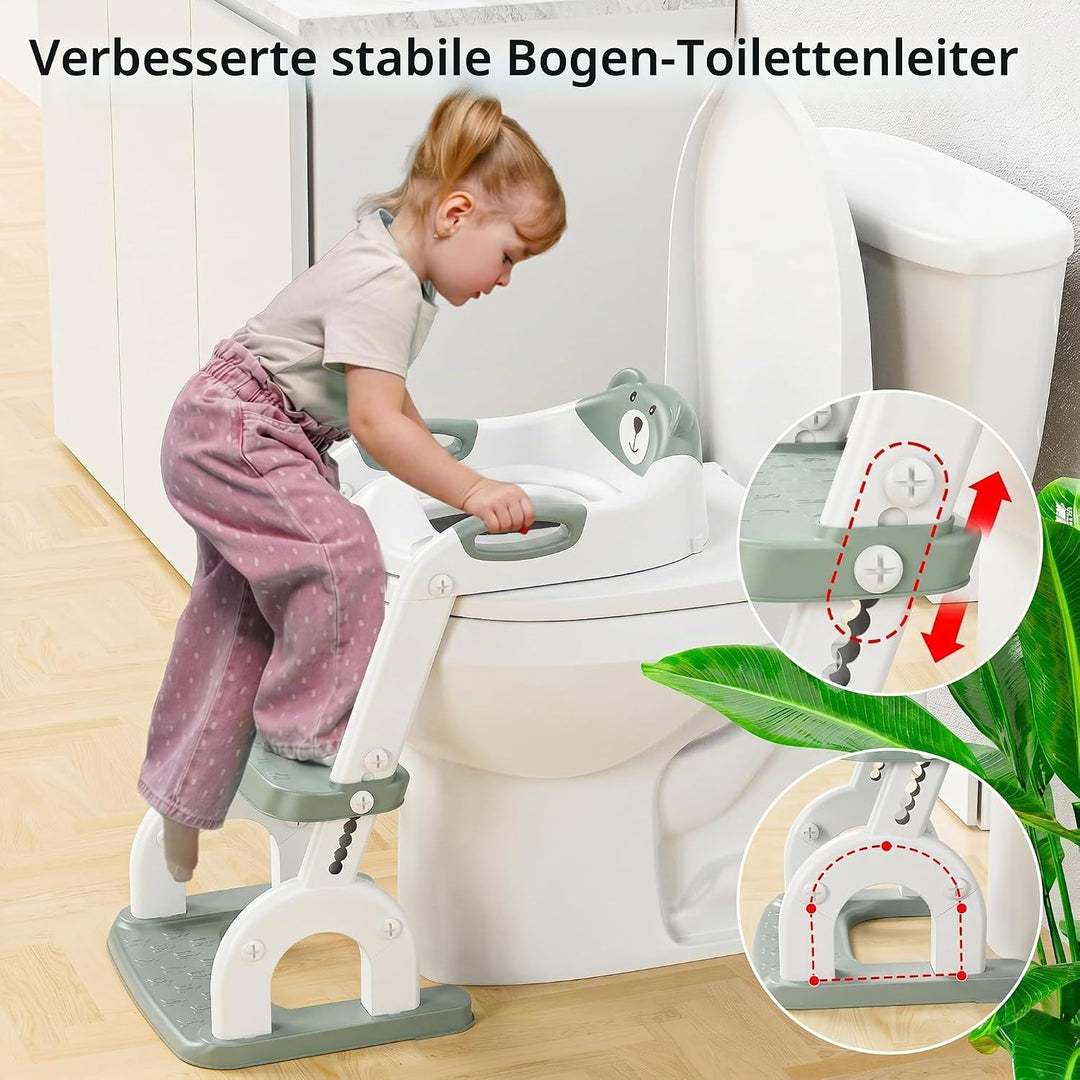 Toilettensitz Kinder mit Treppe, Upgraded WC Aufsatz für Kinder für Jungen und Mädchen, 2-in-1 Toile