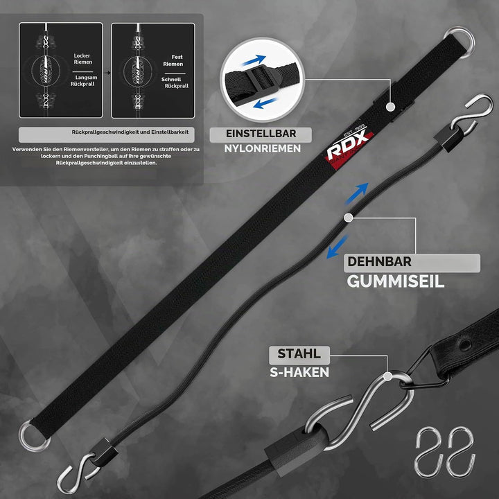 RDX Boxen Doppelendball, 70CM Reflex Speed Ball mit 48" dehnbarer Bungee Schnur Hängend, Punchingbal