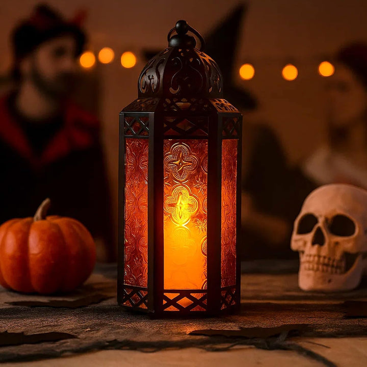 Vela Lanterns Marokkanische Lampenlaterne, dekorativer Kerzenhalter für Innen- und Aussenbereich, He