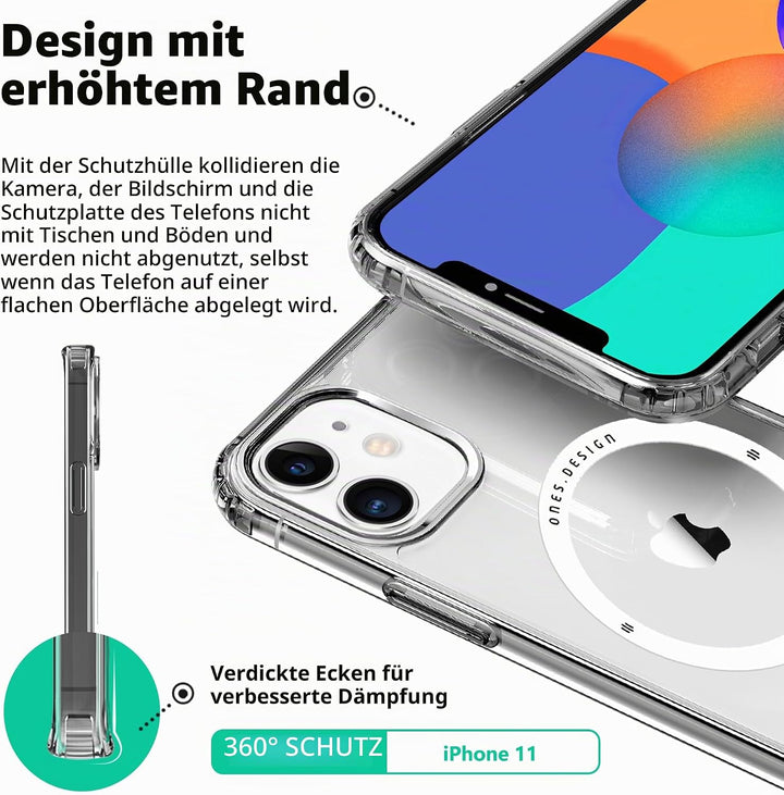 ONES Magnetisches HandyHülle für iPhone 11, Kompatibel mit MagSafe, Militärnorm Schutz Dünne Hülle,