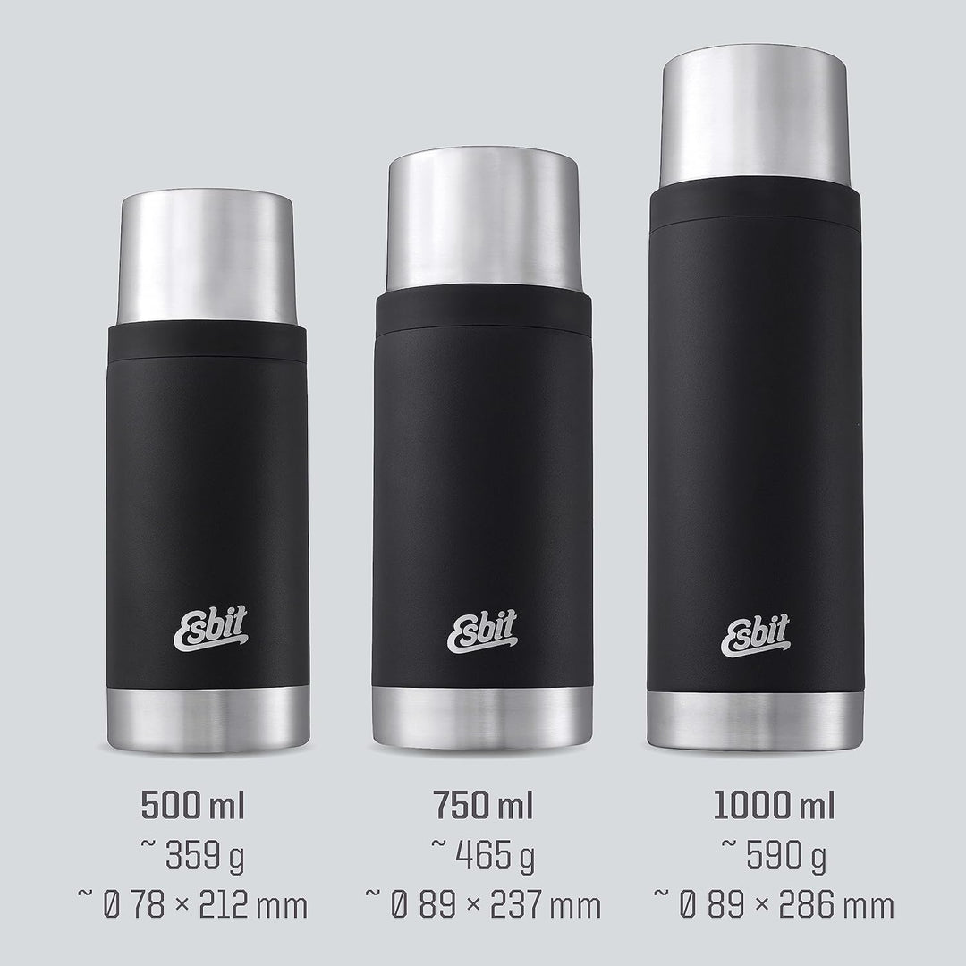 Esbit Thermoflasche Sculptor - Isolierte Flasche aus Edelstahl für warme und kalte Getränke – 500 ml