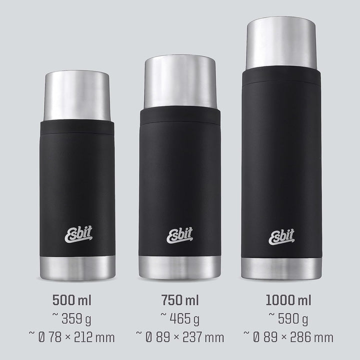 Esbit Thermoflasche Sculptor - Isolierte Flasche aus Edelstahl für warme und kalte Getränke – 500 ml