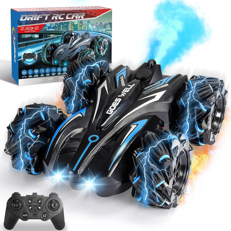 Dislocati Drift Spray Ferngesteuertes Auto, 4WD 2,4Ghz LED Musik Rennauto, Geschenk & Spielzeug für