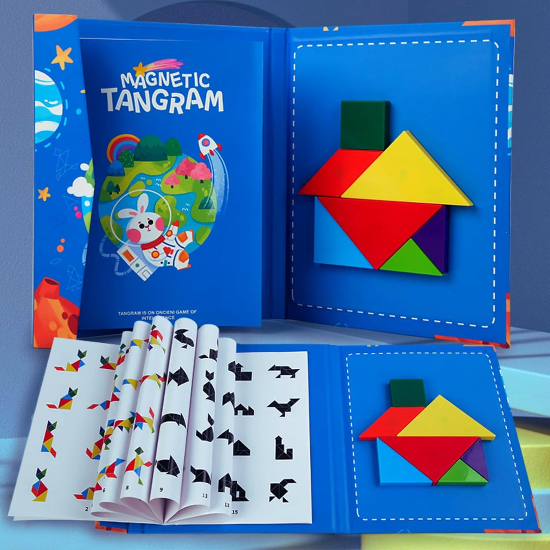 Tangram magnetisch für Kinder ab 3 Jahren – Montessori IQ Spiele & Lernspielzeug im Buchformat – Bes