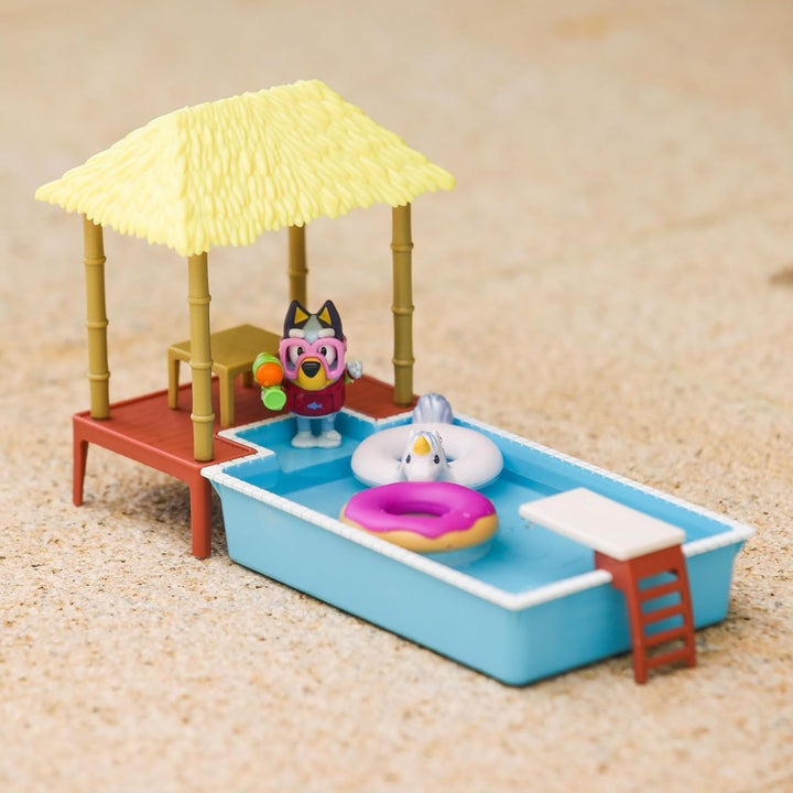 moose toys Blueys Pool-Spielset mit Figur (6,3–7,6 cm) und Zubehör Einzelbett, Einzelbett