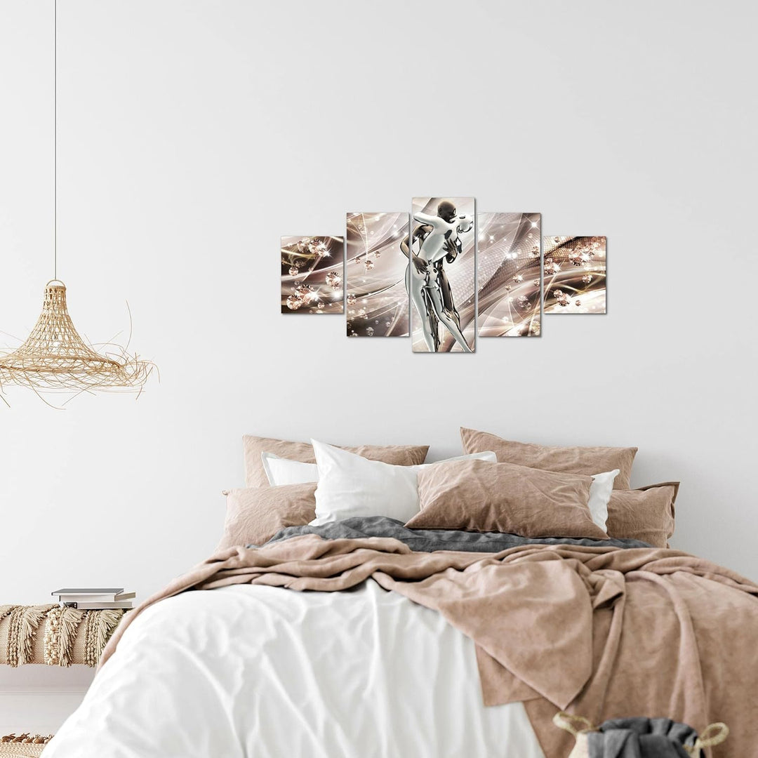 Runa Art Wandbilder Abstrakt Liebe 5 Teilig Bild auf Vlies Leinwand Deko Wohnzimmer Schlafzimmer Rom