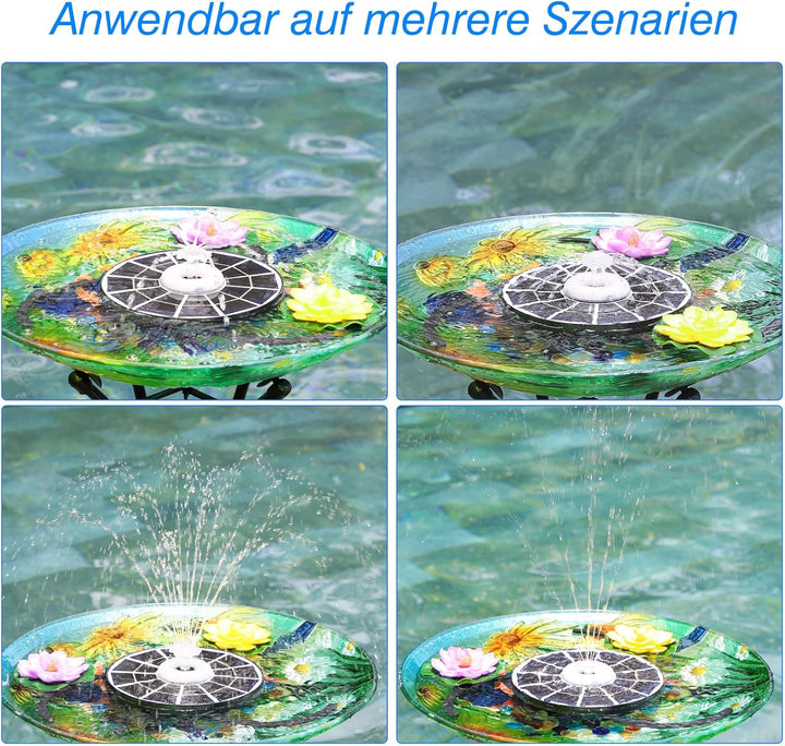 AISITIN 4W LED Solar Springbrunnen für Aussen mit Fernbedienung, Solar Schwimmender Fontäne Pumpe mi