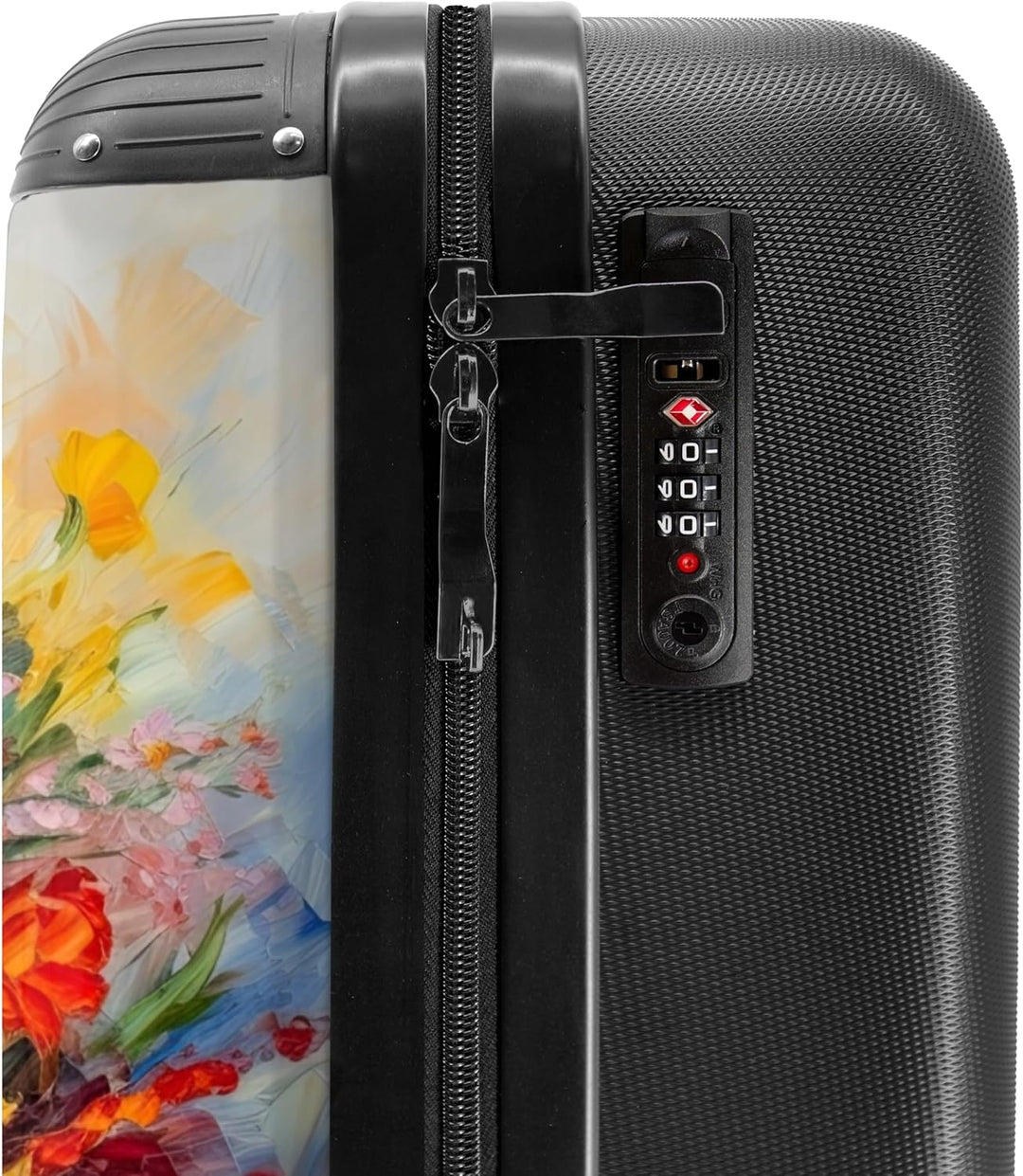 NoBoringSuitcases.com® Koffer Handgepäck Trolley Rollkoffer Kleine Reisekoffer mit 4 Rollen - Blumen