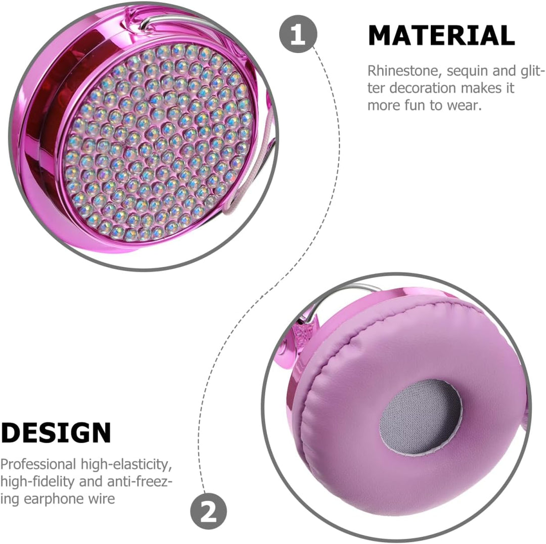 HOMSFOU Junge Mädchen-Headset mit Mikrofon Flauschigem Bommel-Design und Farbenfroher Gestaltung Kom