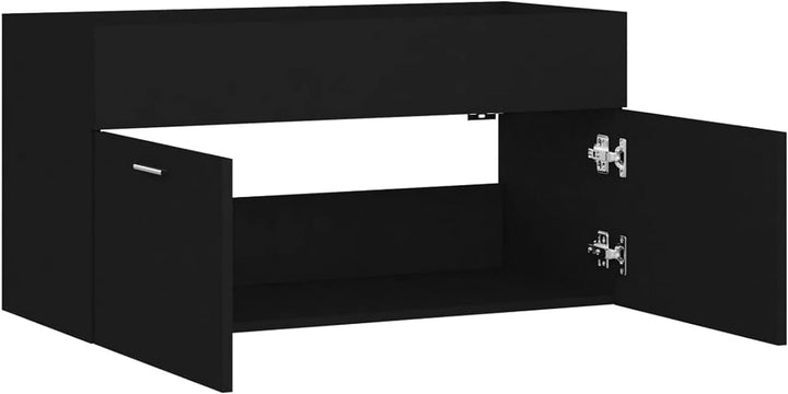 Tidyard Badezimmer Waschbeckenunterschrank, Badezimmerschrank, Badschrank mit Fach und 2 Türen, Wasc