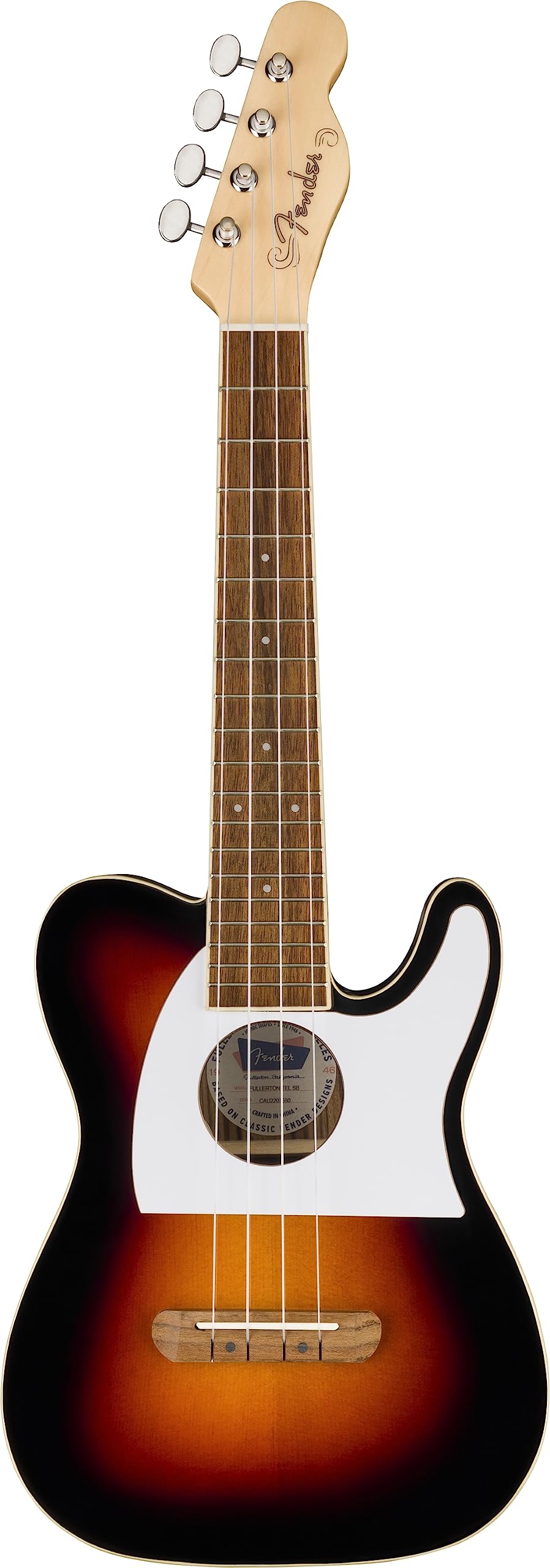 Fender Fullerton Tele® Uke, Walnut Fingerboard, White Pickguard, 2-Colour Sunburst 2-farbiger Sunbur