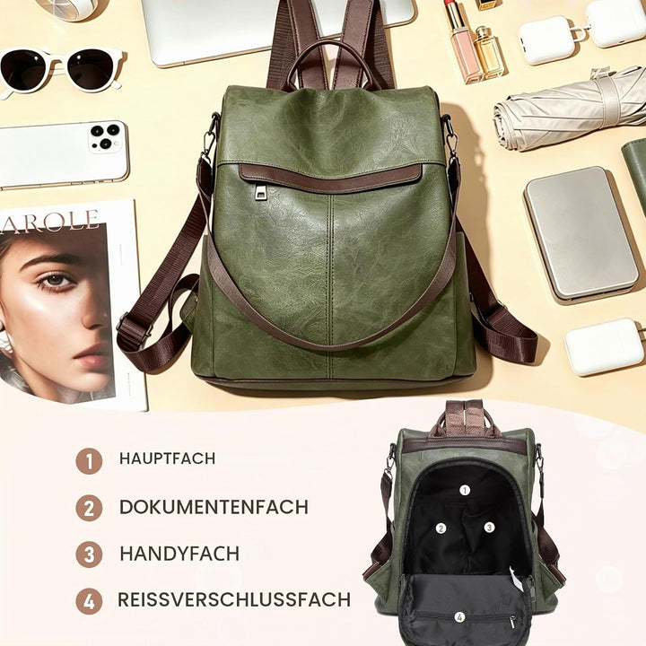 shepretty Damen Anti Diebstahl Rucksack Umhängetasche Schultasche 0298-gr-2new 33*32*15cm, 0298-gr-2