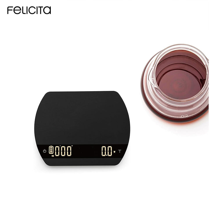 FELICITA ARC Kaffeewaage, Elektronische Espressowaage und Pour-Over Kaffeewaage mit Timer, 0,1 g Gen