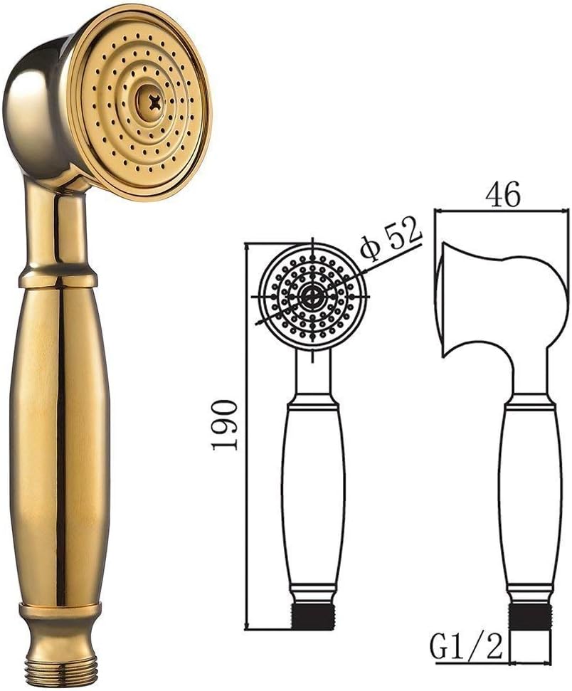 Bronze Retro Duschkopf Handbrause Set mit Brauseschlauch aus Messing