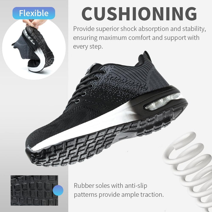Nasogetch Sicherheitsschuhe Damen Herren Stahlkappenschuhe Arbeitsschuhe Sportlich Atmungsaktiv 36 E