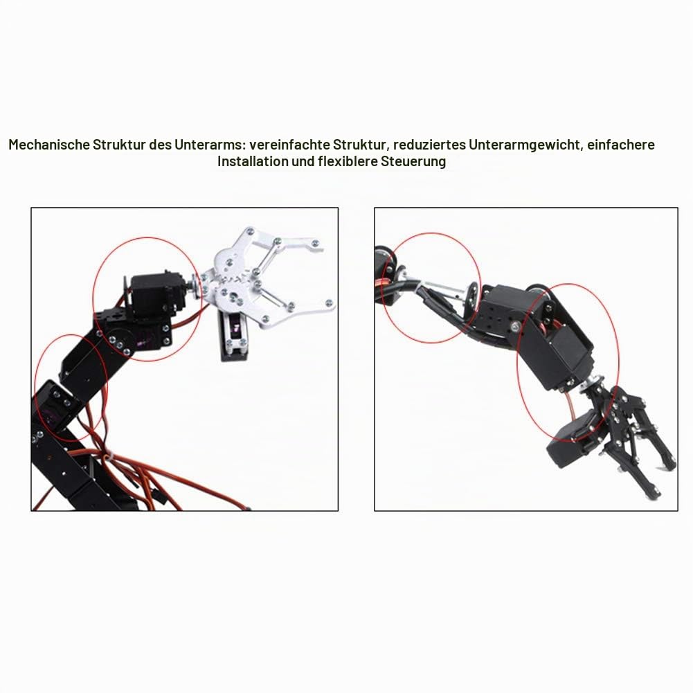 Roboterarm 6DOF Roboter-Mechanikarm-Klemmklaue-Kit, DOF-Manipulator-Industrieroboterteile für Hochsc