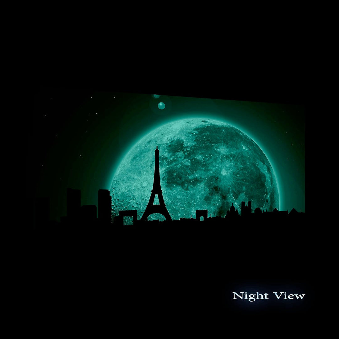 Startonight Bilder Paris Unter dem Mondschein, Leinwandbilder Moderne Kunst, Abstrakte Wanddeko Kuns